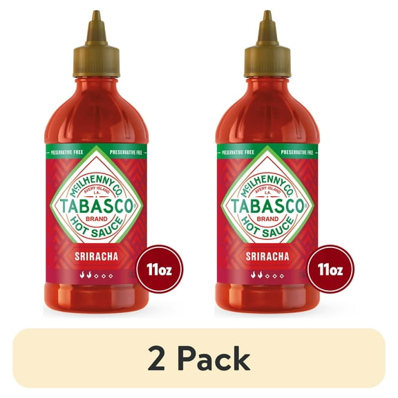 (2 pack) Tabasco Sriracha Sauce, 11 oz Regular Squeezable Plastic Bottle, Gluten Free