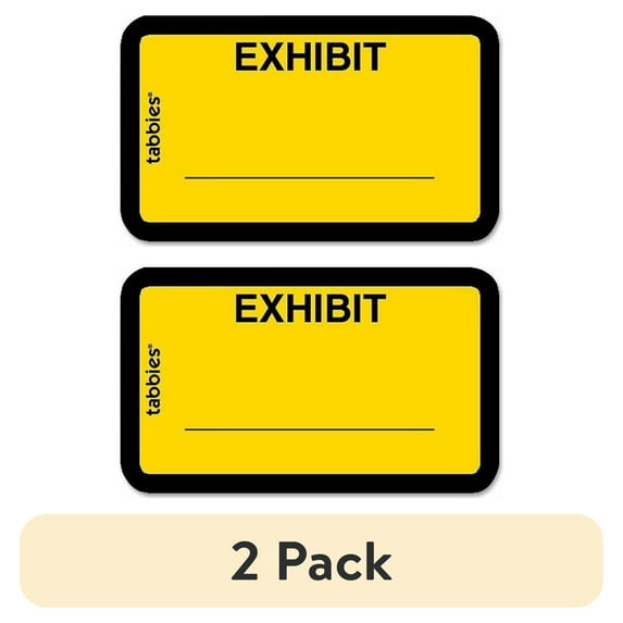 (2 pack) Tabbies, TAB58090, Color-coded Legal Exhibit Labels, 252 / Pack, Yellow