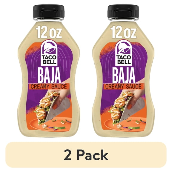 (2 pack) Taco Bell Creamy Baja Sauce, 12 fl oz Bottle
