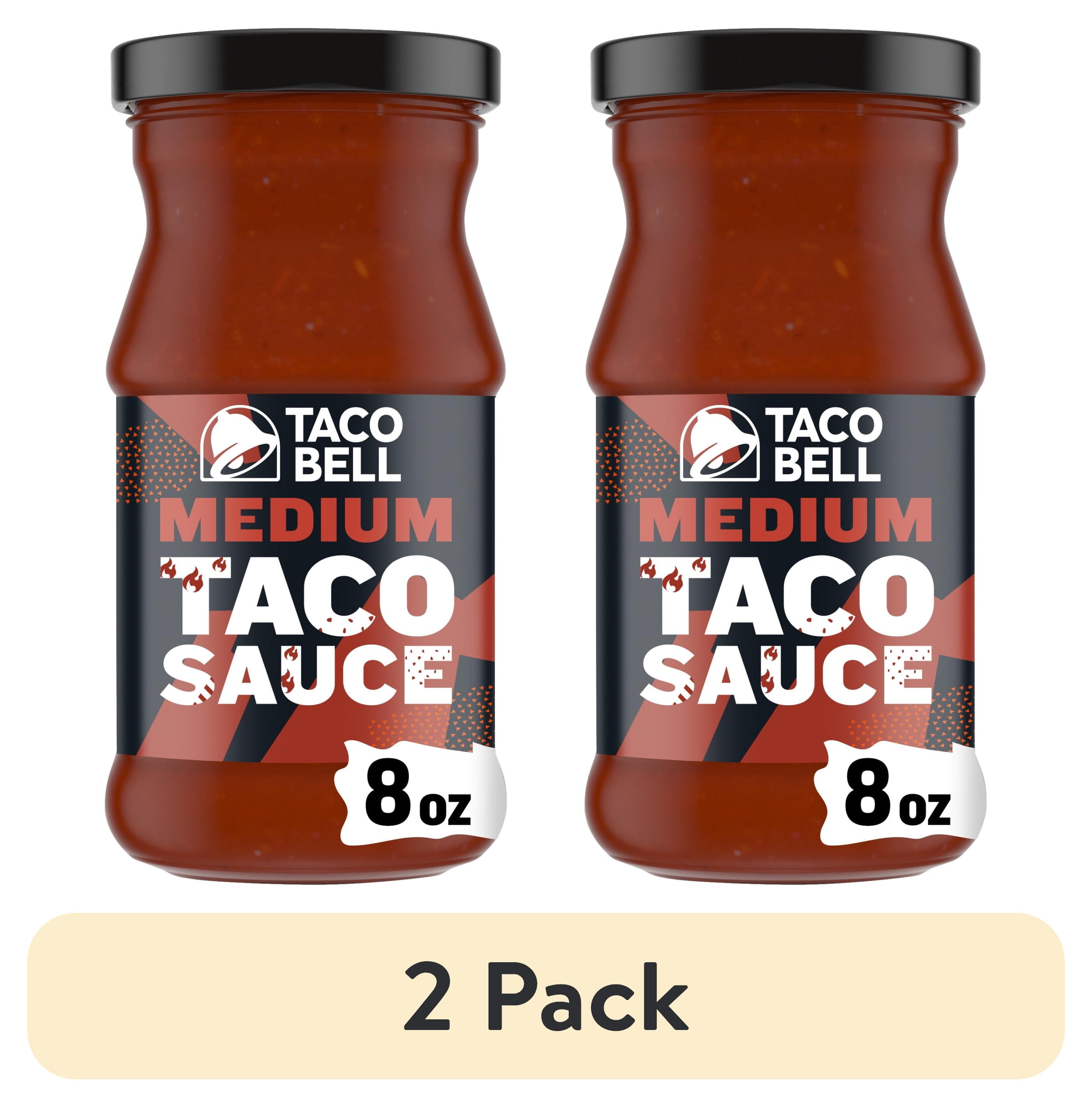 (2 pack) Taco Bell Medium Taco Sauce, 8 oz Bottle