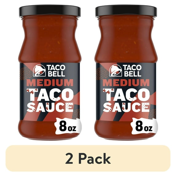 (2 pack) Taco Bell Medium Taco Sauce, 8 oz Bottle