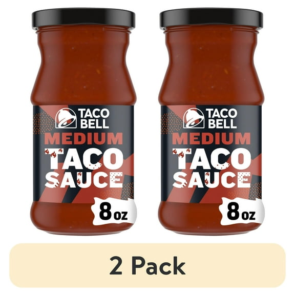 (2 pack) Taco Bell Medium Taco Sauce, 8 oz Bottle