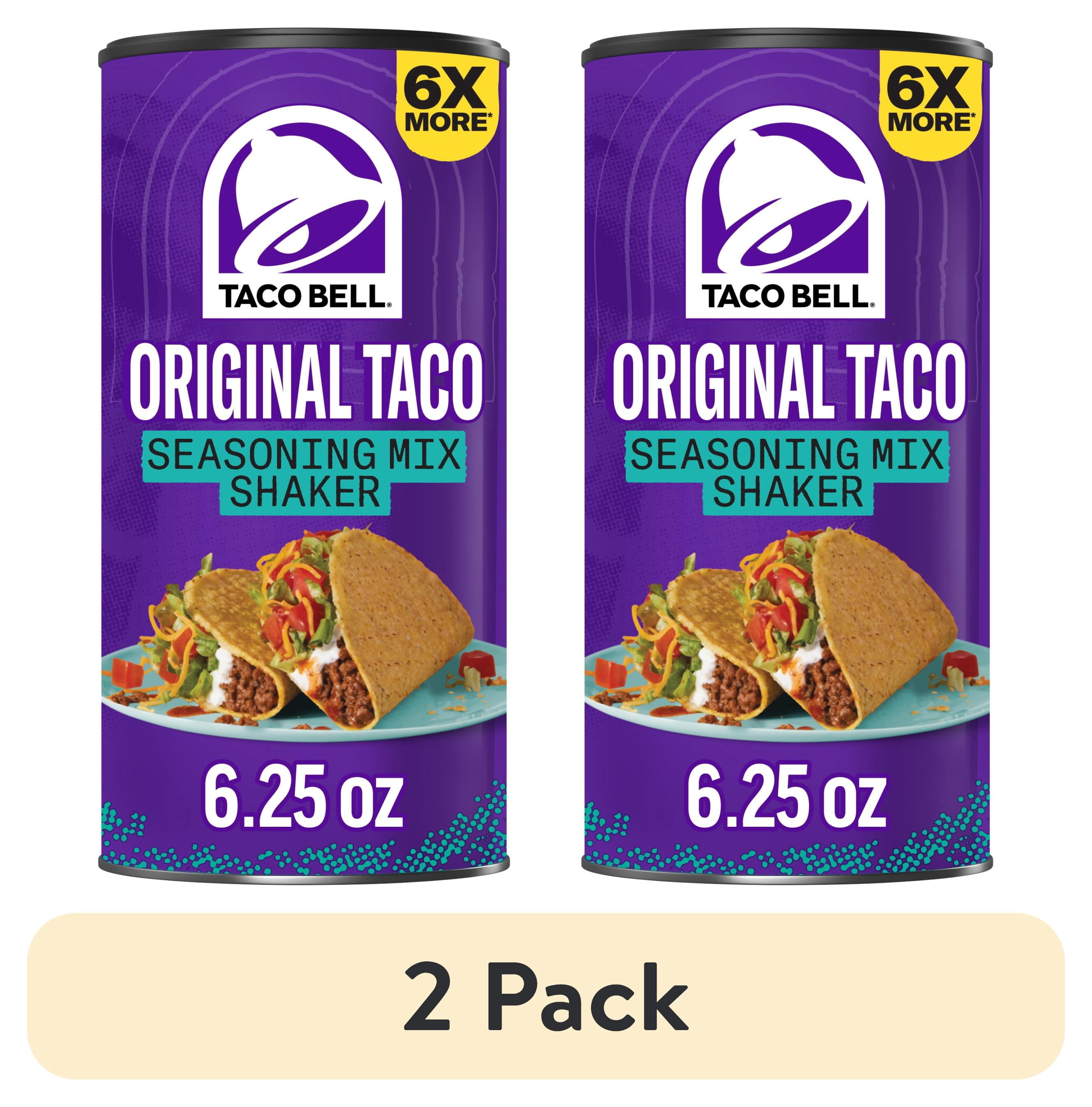 (2 pack) Taco Bell Original Taco Seasoning Mix Shaker, for Weeknight Dinners and Mexican-Inspired Dishes, 1 Canister, Original Taco Flavor, 6X More Seasoning than Individual Packets, 6.25 oz