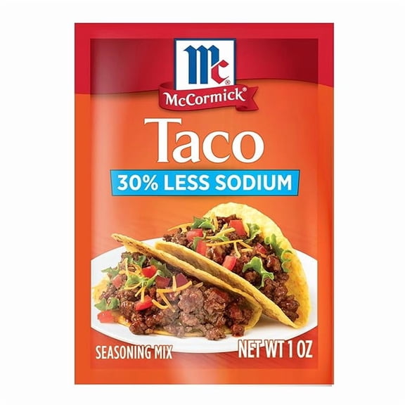(2 pack) Taco Seasoning Mix, 30% Less Sodium, No MSG Added, No Artificial Flavors, For Tacos, Nachos, Fajitas and More, 1 oz