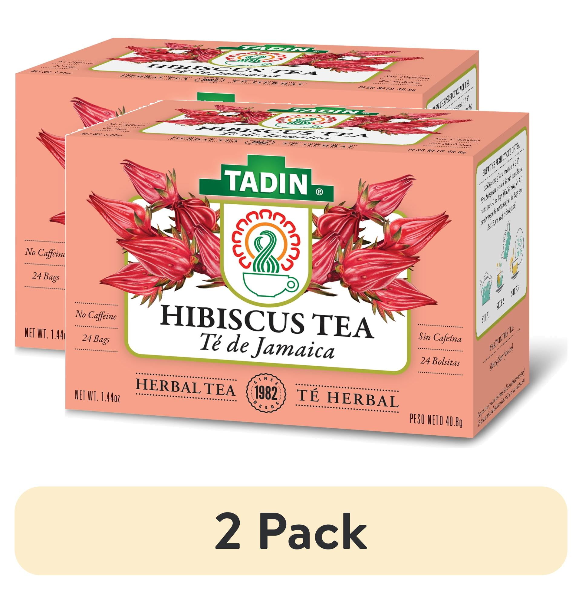 (2 pack) Tadin Hibiscus Tea, Herbal Tea, Caffeine-Free Tea, Herbal Tea Bags, 24 Count, Pack of 1