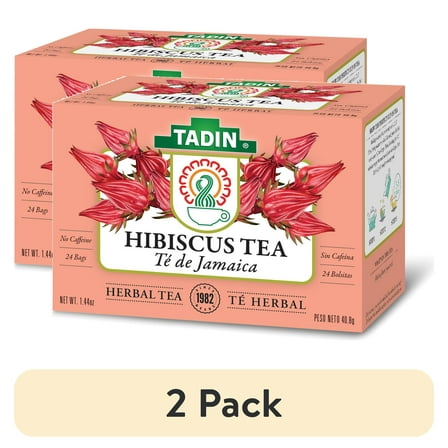 (2 pack) Tadin Hibiscus Tea, Herbal Tea, Caffeine-Free Tea, Herbal Tea Bags, 24 Count, Pack of 1