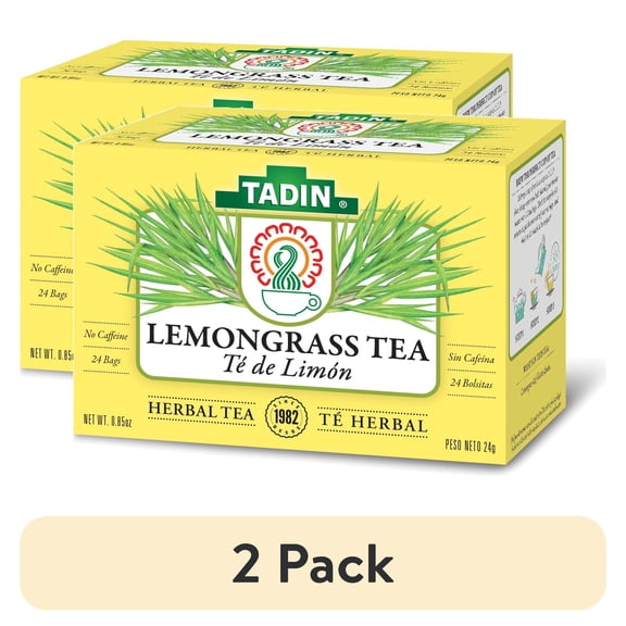 (2 pack) Tadin Lemongrass Tea, Herbal Tea, Caffeine-Free Tea, Herbal Teabags, 24 Count, Pack of 1