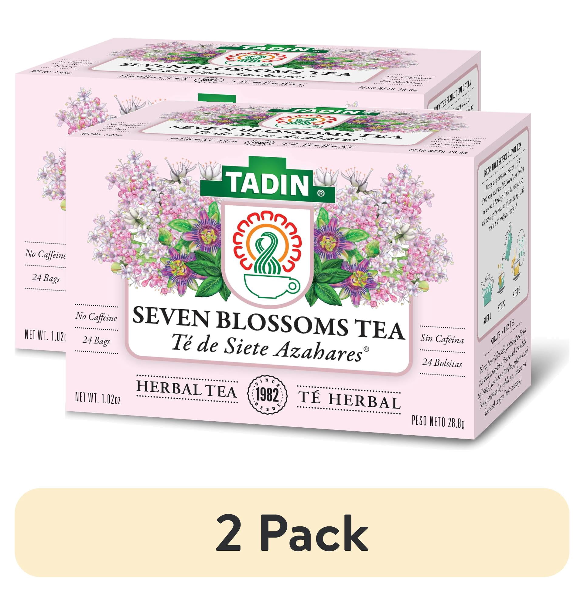 (2 pack) Tadin Seven Blossoms Tea, Herbal Tea, Caffeine-Free Tea, Herbal Tea Bags, 24 Count, Pack of 1
