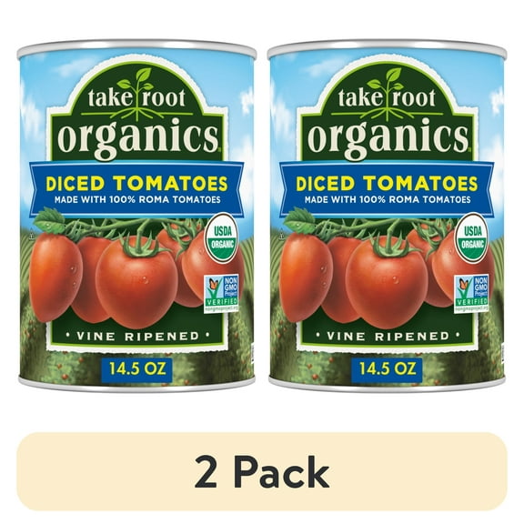 (2 pack) Take Root Organics Diced Tomatoes, 14.5 oz Can