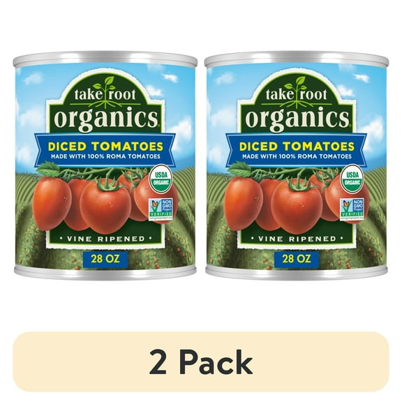 (2 pack) Take Root Organics Diced Tomatoes, 28 oz Can