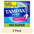 thumbnail image 1 of (2 pack) Tampax Pearl Tampons with LeakGuard Braid, Super Absorbency, 100 Count, 1 of 10