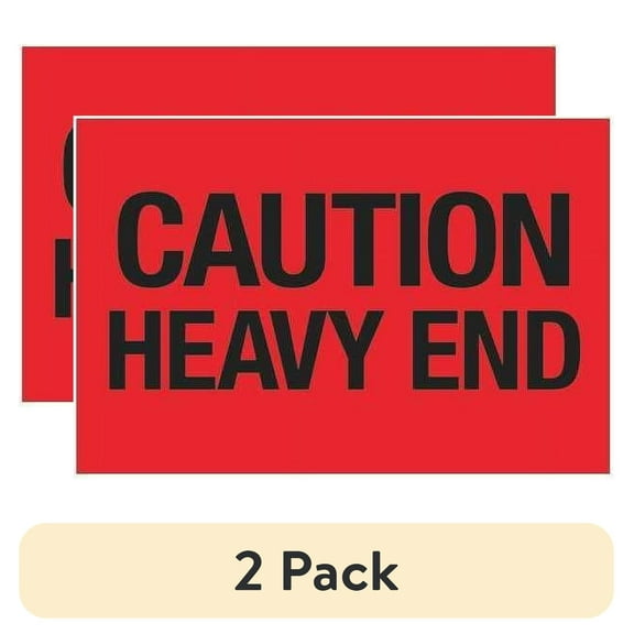(2 pack) Tape Logic Label,Caution Heavy End,2x3" DL1073