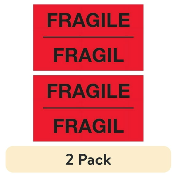 (2 pack) Tape Logic Bilingual Label,Fragil,3x5" DL1091