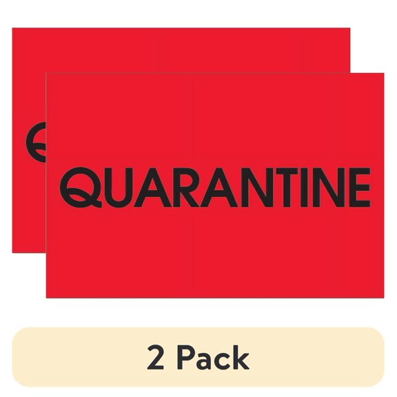 (2 pack) Tape Logic® Preprinted Special Handling Labels, DL1138, Quarantine, Rectangle, 2" x 3", Fluorescent Red, Roll Of 500