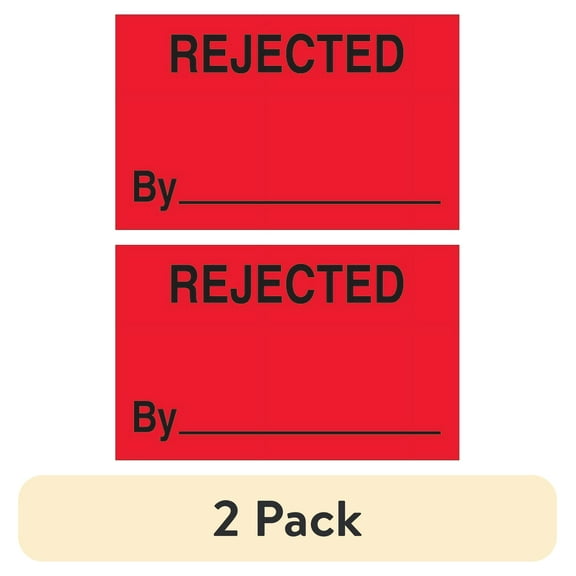 (2 pack) Tape Logic DL1152 1.25 x 2 in. - Rejected By Fluorescent Red Labels - Roll of 500