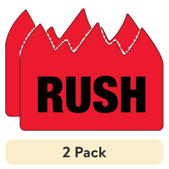 (2 pack) Tape Logic Flame Labels "Rush" (Bill of Lading) 1 1/2" x 2" Red/Black 500/Ro DL1401