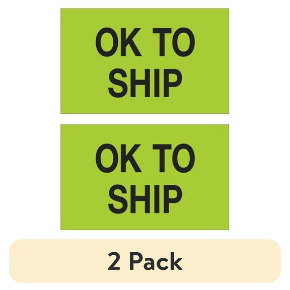 (2 pack) Tape Logic Label,OK to Ship,1 1/4x2" DL1173