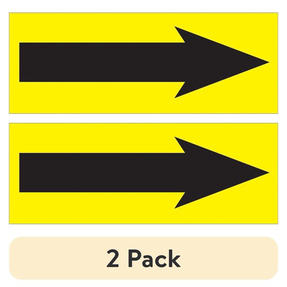 (2 pack) Tape Logic Labels, "Arrow", 1 1/2" x 4", Fluorescent Yellow, 500/Roll