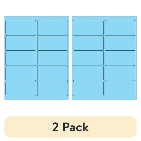 (2 pack) Tape Logic Removable Rectangle Laser Labels 4" x 2" Pastel Blue 1000/Case LL410BE