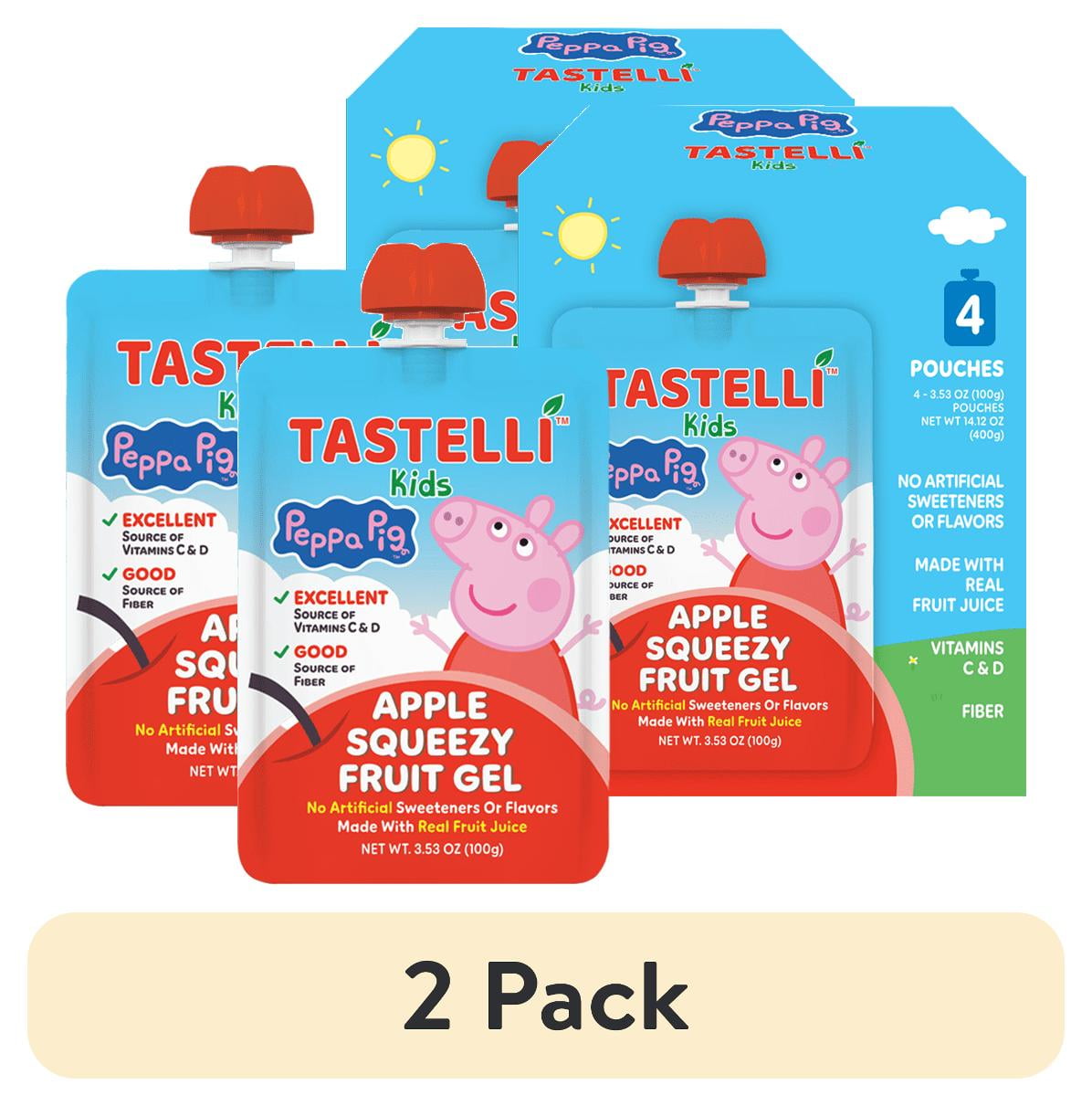2 pack) Tastelli Peppa Pig Kids Squeezy Fruit Gel – Apple Flavor
