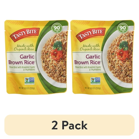 (2 pack) Tasty Bite Garlic Brown Rice, 8.8 Oz