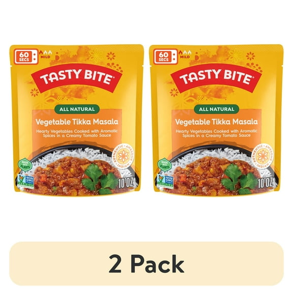 (2 pack) Tasty Bite Vegetable Tikka Masala 10oz - Creamy vegetable curry