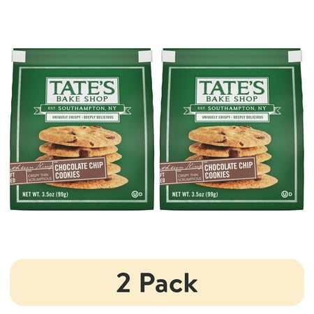 (2 pack) Tate's Bake Shop Chocolate Chip Cookies, 3.5 oz