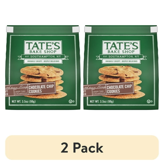 (2 pack) Tate's Bake Shop Chocolate Chip Cookies, 3.5 oz