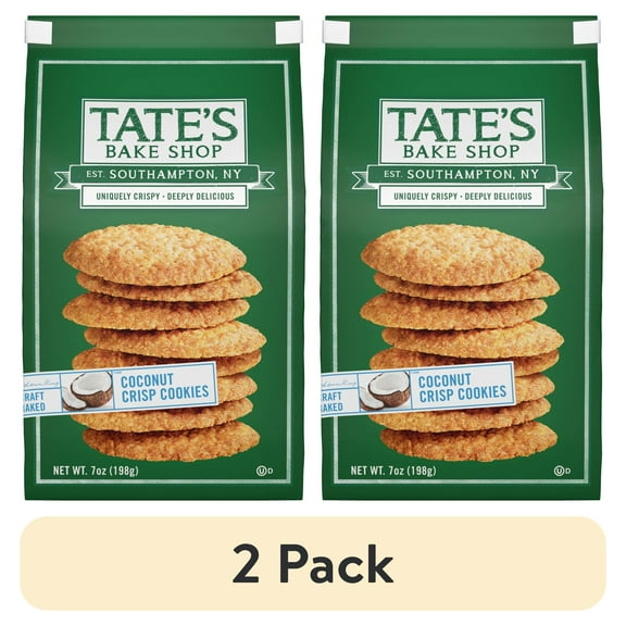 (2 pack) Tate's Bake Shop Coconut Crisp Cookies, 7 oz