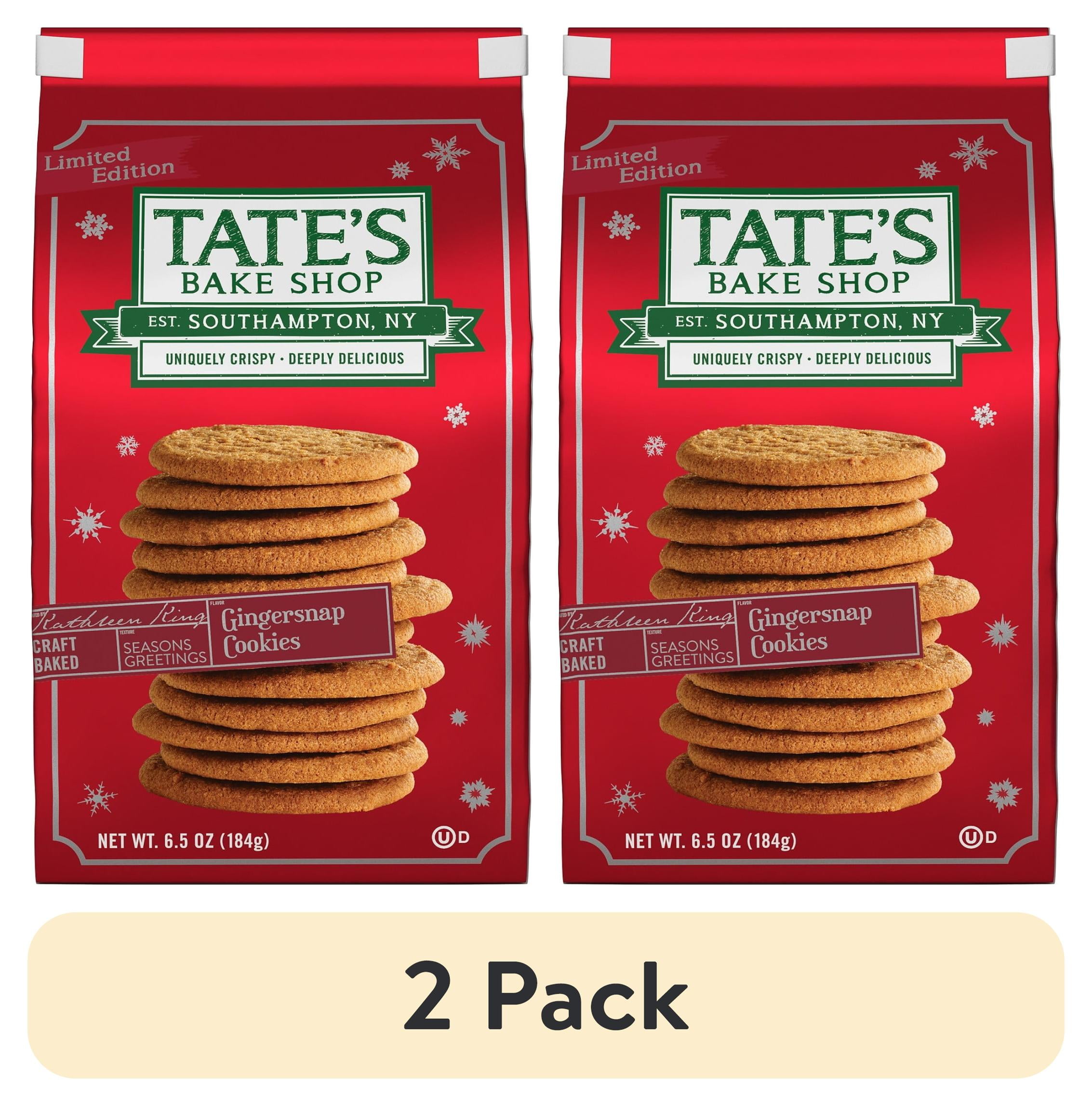 2 pack) Tate's Bake Shop Gingersnap Cookies, Holiday Cookies, 6.5