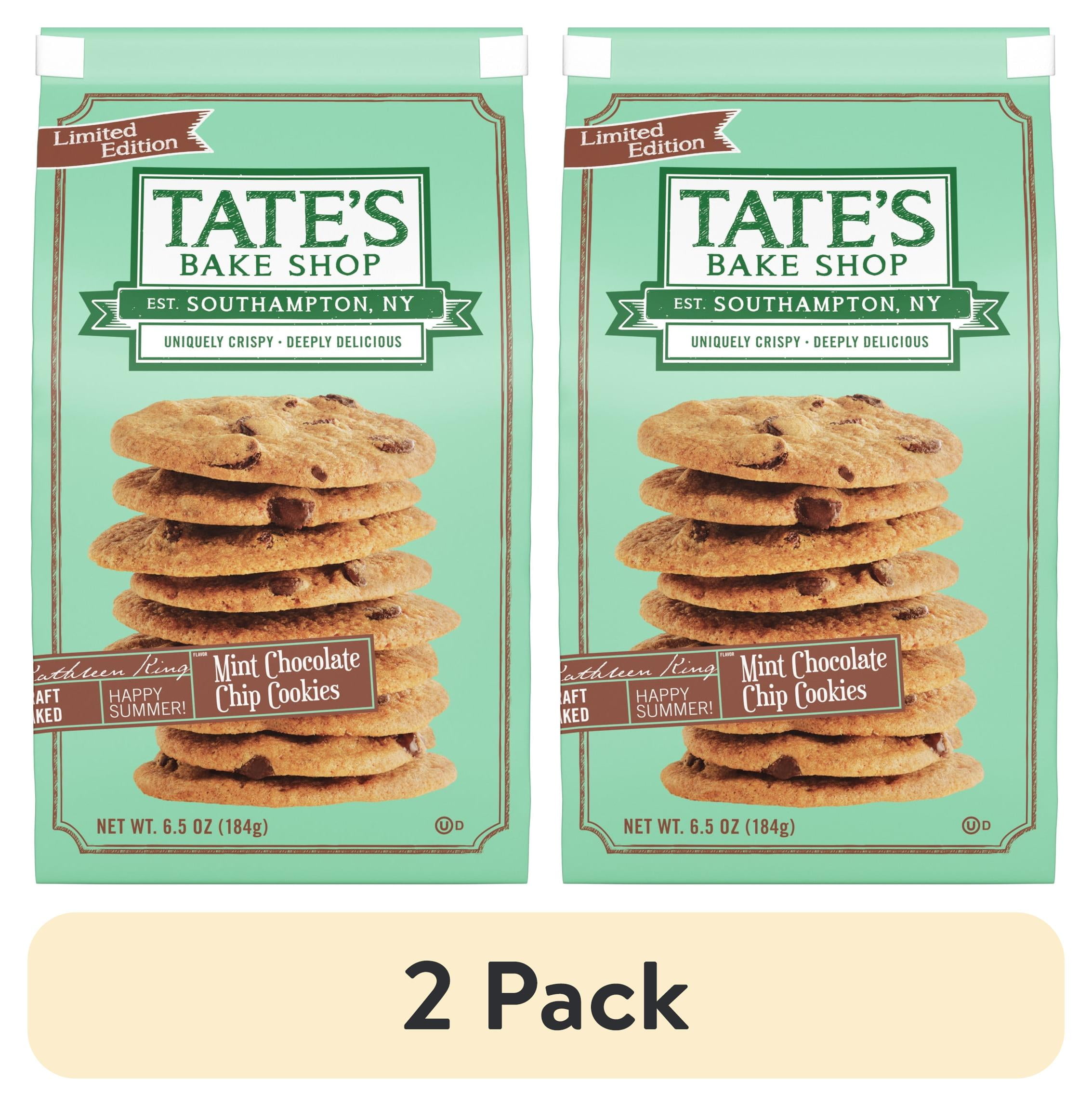 (2 pack) Tate's Bake Shop Mint Chocolate Chip Cookies, 6.5 oz