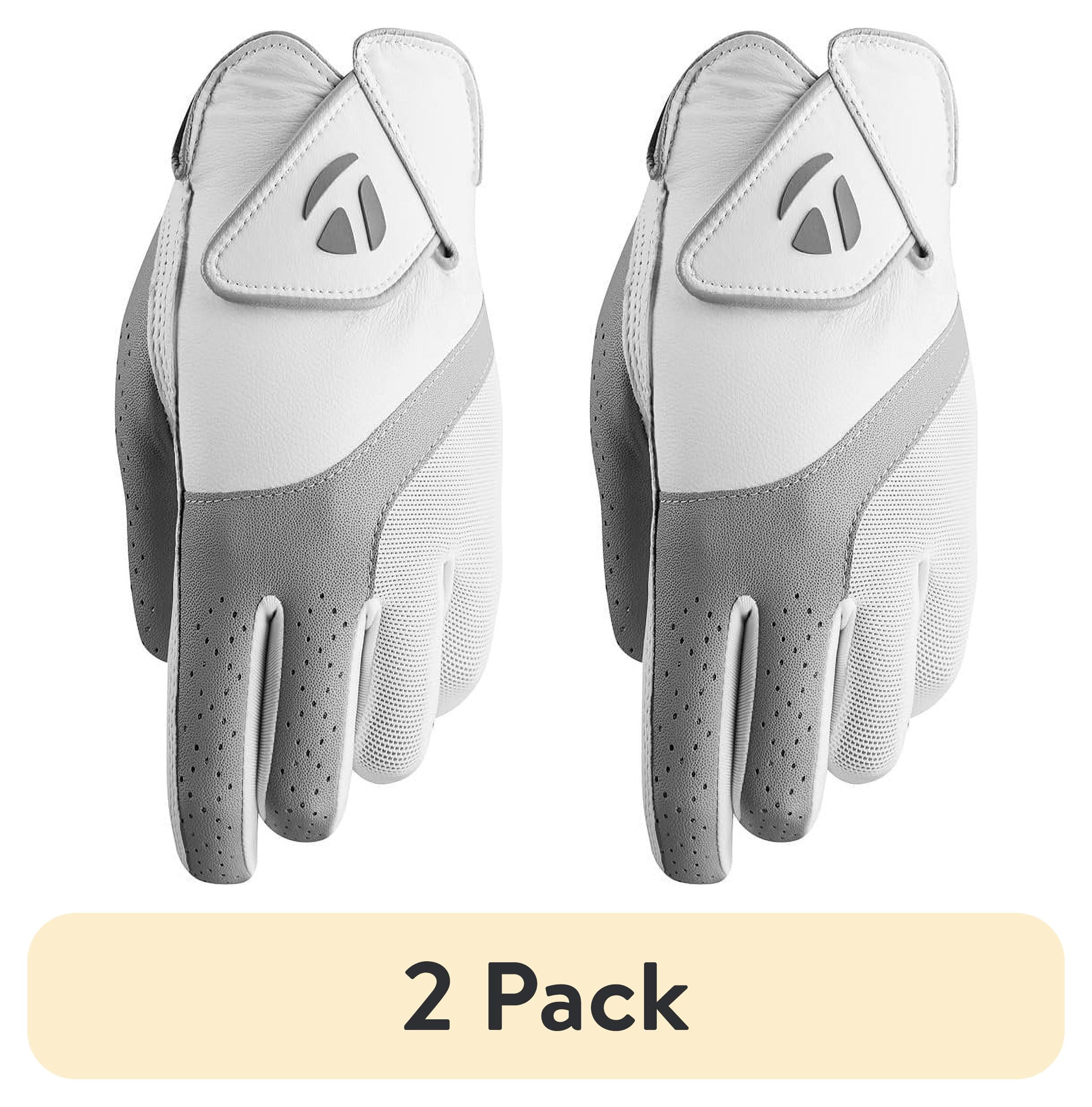 (2 pack) TaylorMade 2019 Kalea Women's Golf Glove, White/Gray, Worn on Left Hand, Small