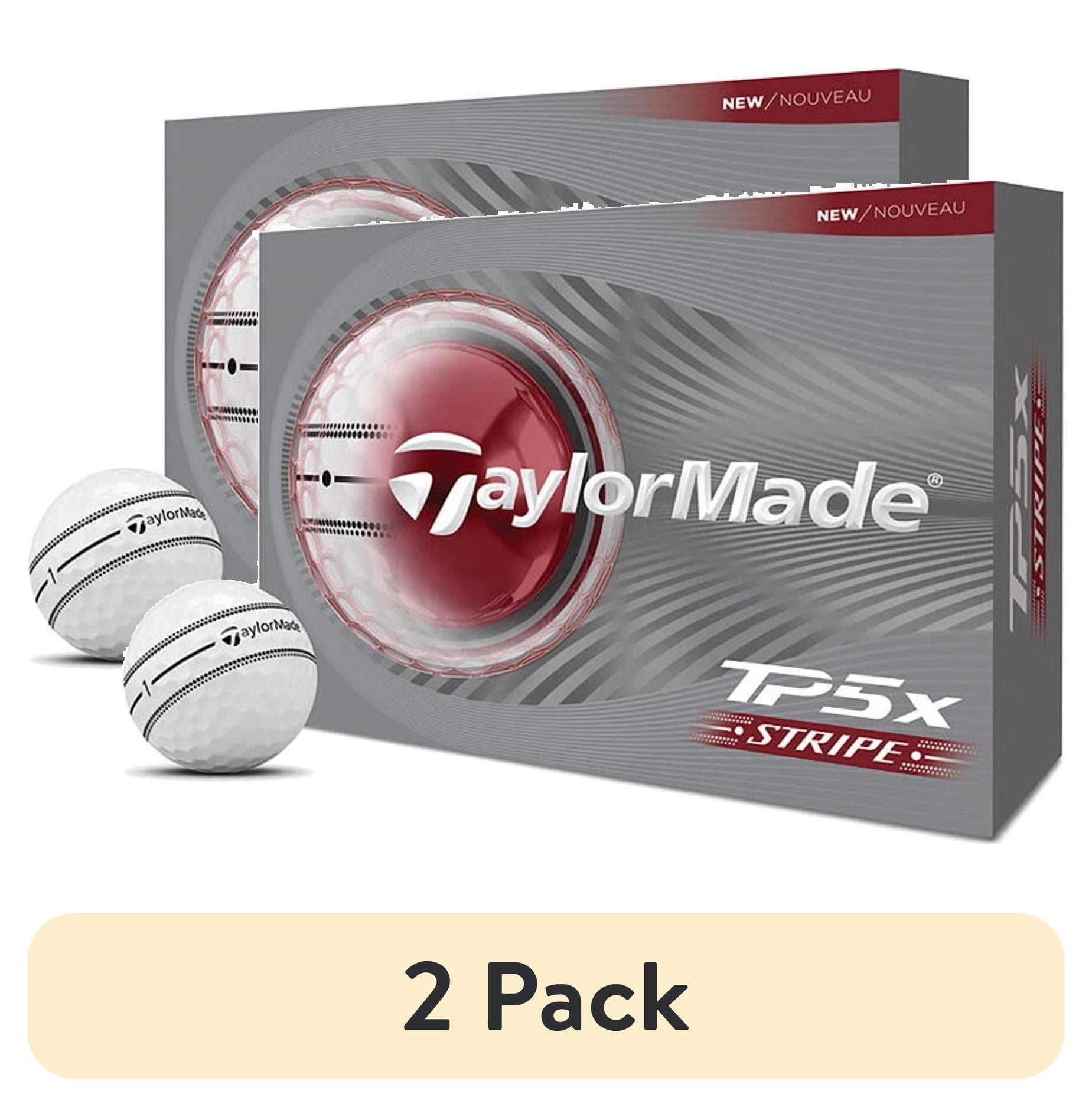 (2 pack) TaylorMade 2026 TP5X Stripe Golf Balls 12pk, White