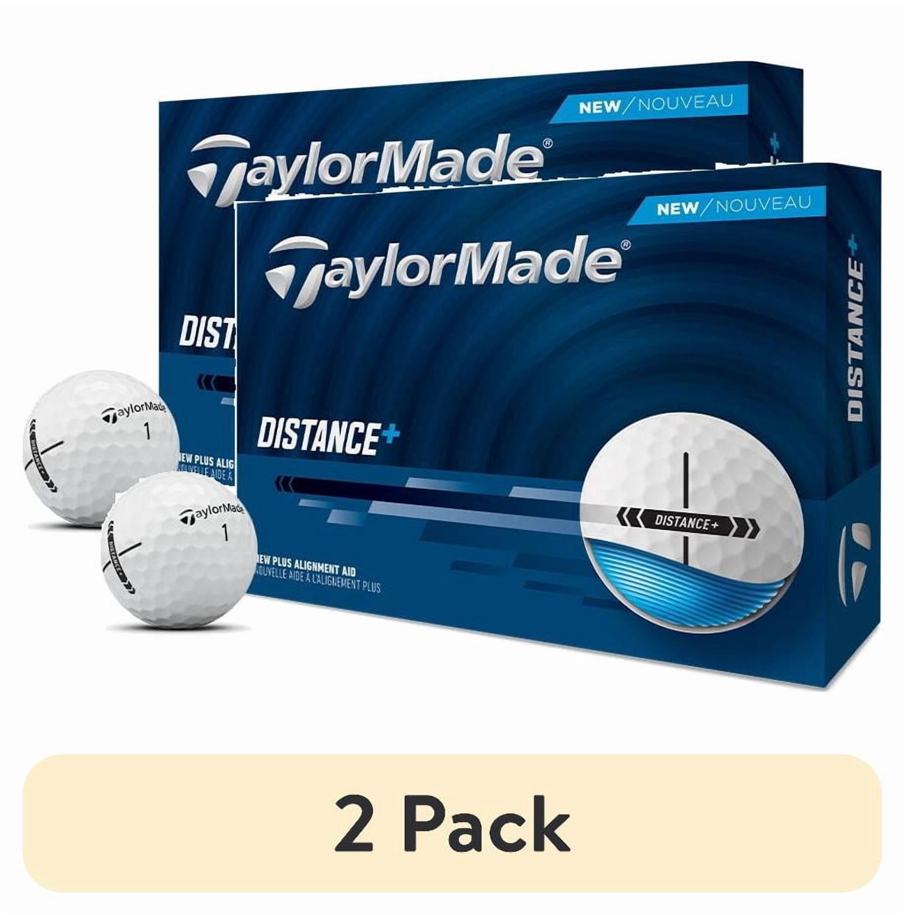 (2 pack) TaylorMade Distance Plus Golf Balls 12pk, White