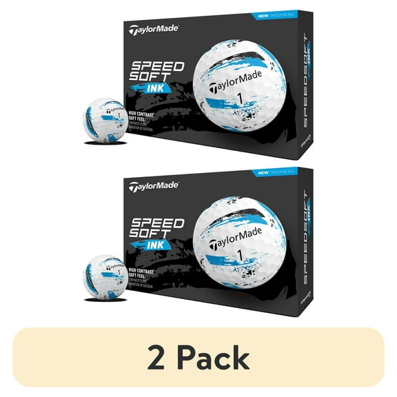 (2 pack) TaylorMade Speed Soft Golf Balls 12pk, Ink Blue