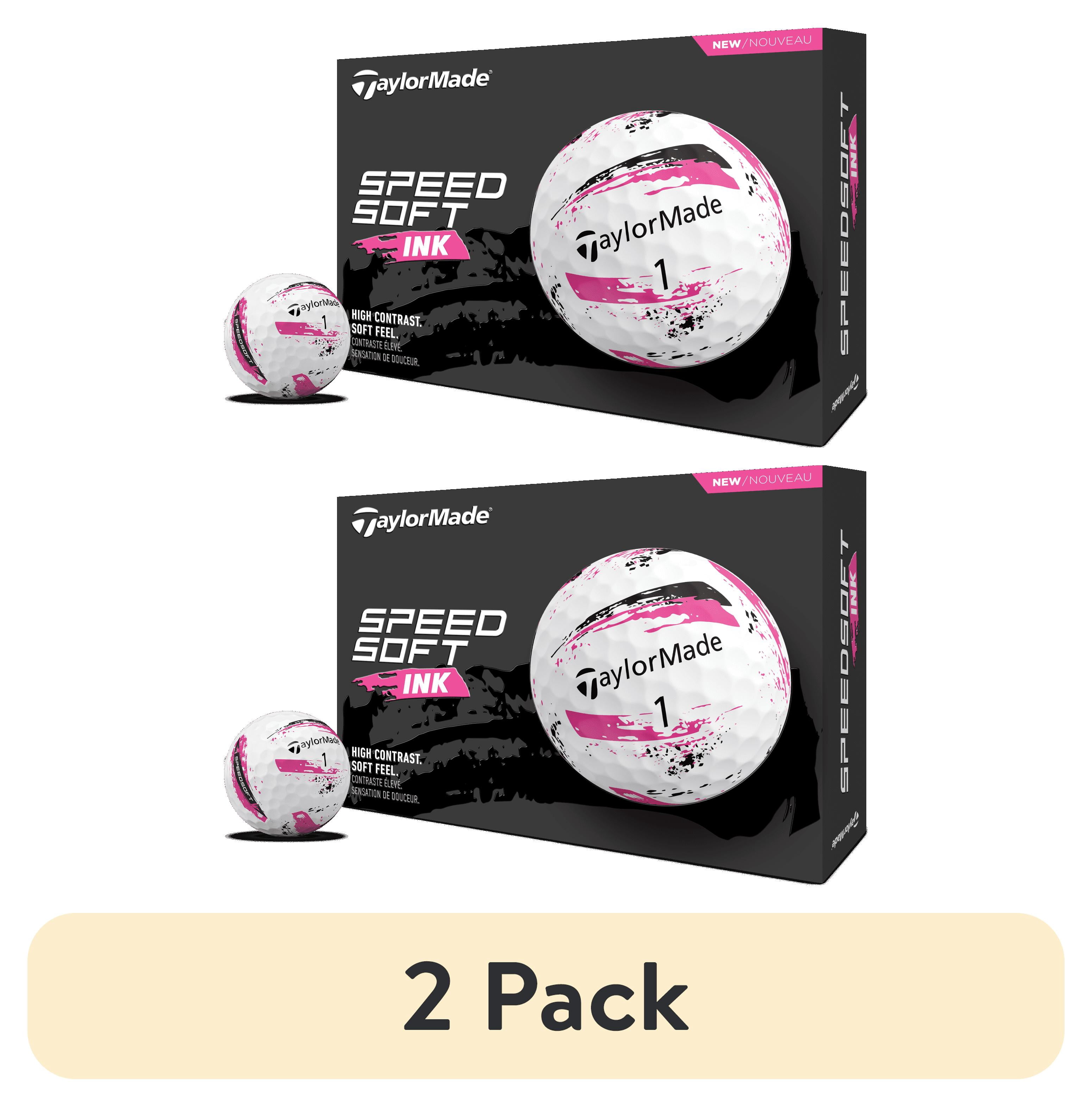 (2 pack) TaylorMade Speed Soft Ink Golf Balls Pink