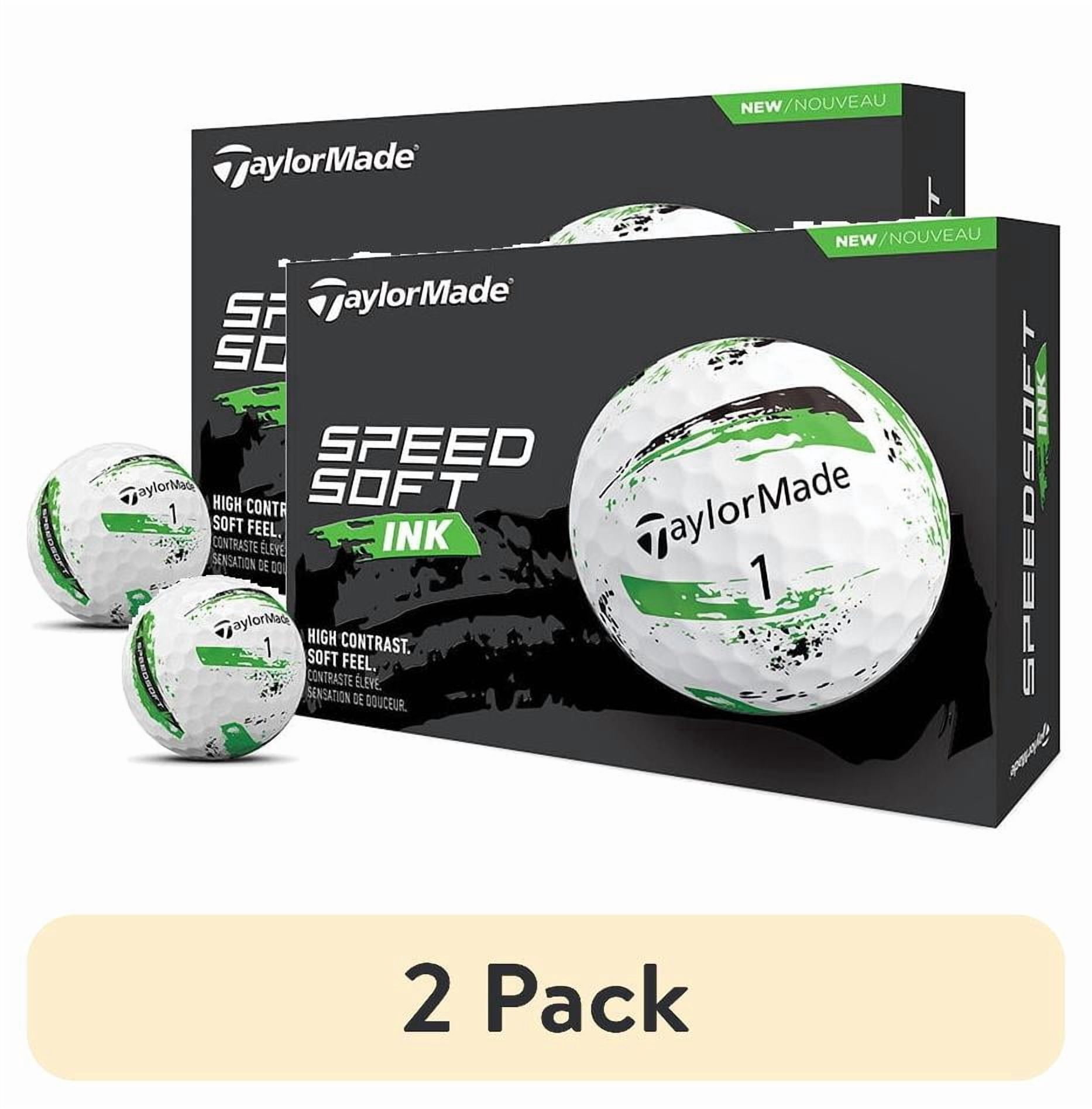 (2 pack) TaylorMade SpeedSoft Ink, 12pk Golf Balls, Green
