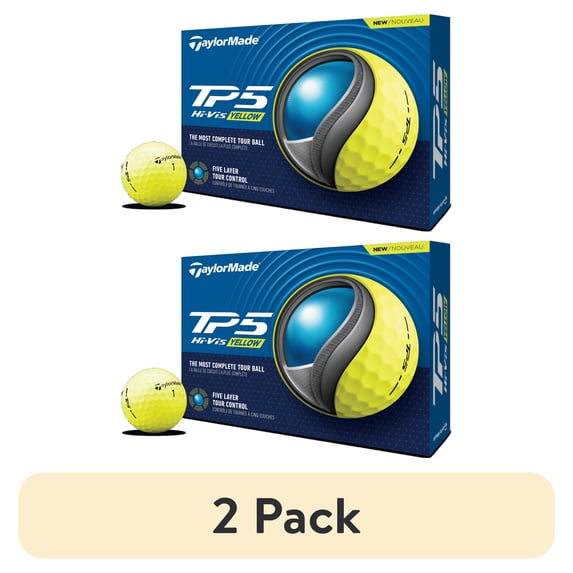 (2 pack) TaylorMade TP5 Yellow Golf Balls
