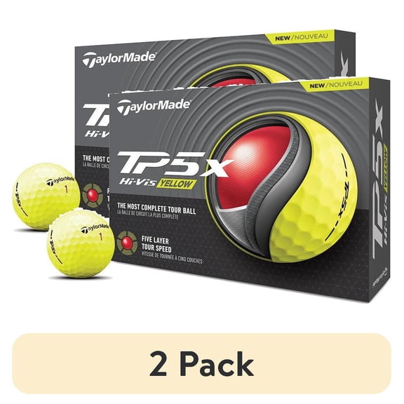 (2 pack) TaylorMade TP5X Yellow Golf Balls