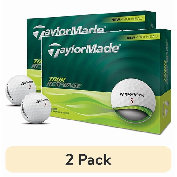 (2 pack) (2 pack) TaylorMade 2024 Tour Response Golf Balls 12pk, White