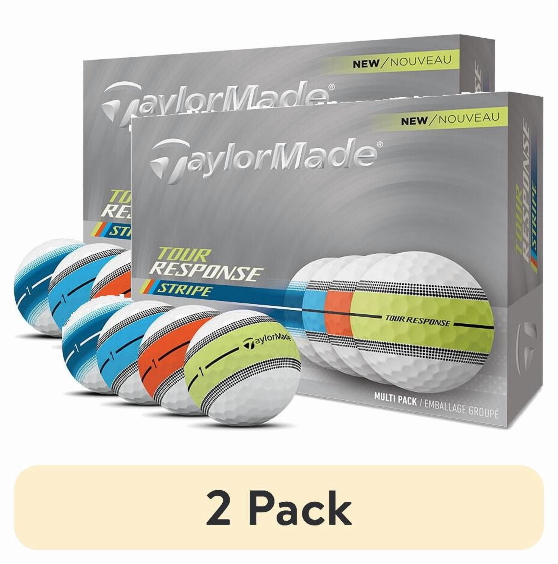 (2 pack) TaylorMade Tour Response Stripe Golf Balls 12pk, Multi