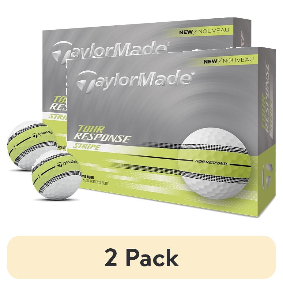 2 pack) TaylorMade Tour Response Stripe Golf Balls 12pk, Yellow