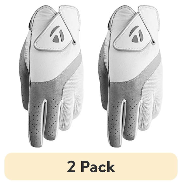 (2 pack) Taylormade 2019 Kalea Womens Golf Glove, Whitegray, Worn On Left Hand, Large