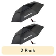 (2 pack) Taylormade Vortexvent Compact Golf Umbrella, 47-inch, Black