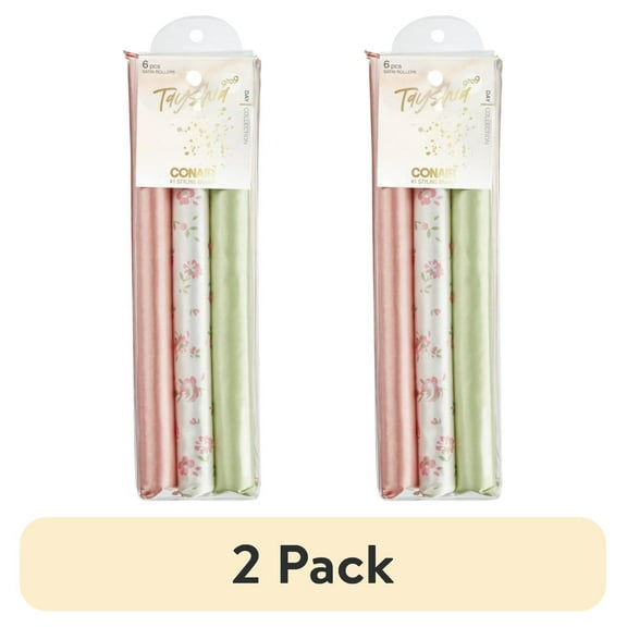(2 pack) Tayshia by Conair Satin Rollers, Extra Long, Multicolor, 6 Count