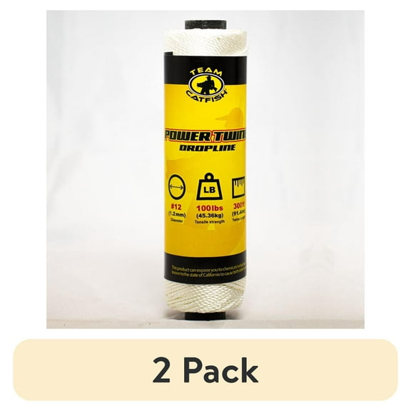 (2 pack) Team Catfish Power Twine 300ft 100lb test White