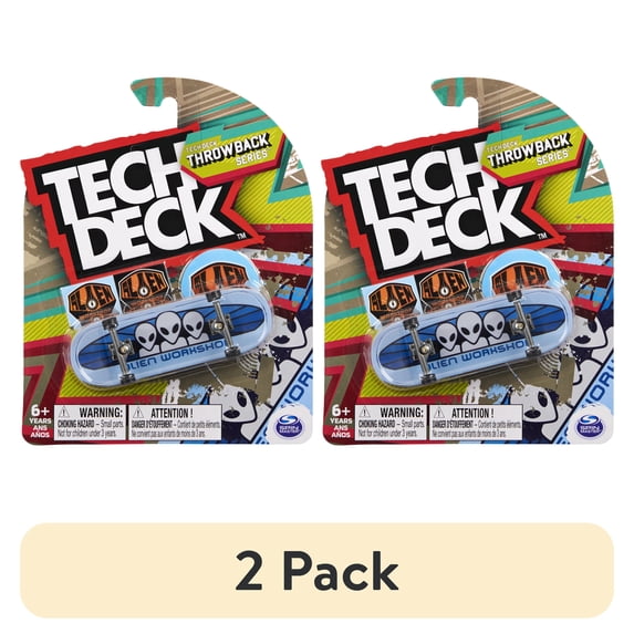 (2 pack) Tech Deck, 96mm Throwback Series Finger Skateboard (Styles May Vary)