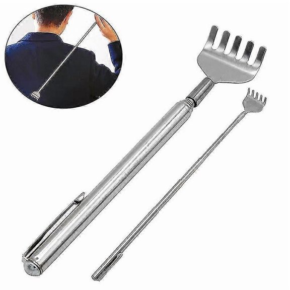 2 -pack - Telescopic Back Clerk - Scratch Your Back - Up To 52cm Silver
