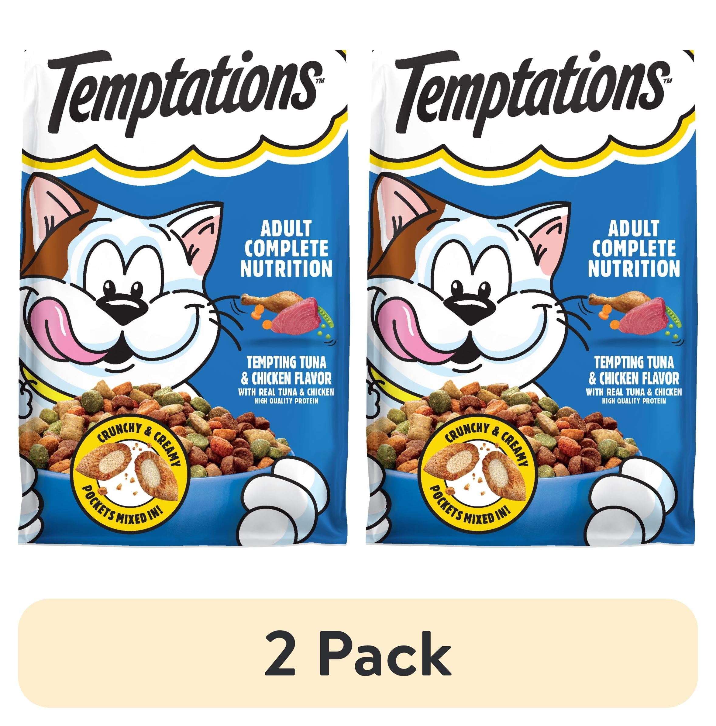 (2 pack) Temptations Adult Dry Cat Food Tempting Tuna & Chicken Flavor, 13.5 Lb Bag