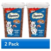 2 pack Temptations Classic Savory Salmon Flavor Crunchy And Soft Treats For Cats, 30 Oz Tub